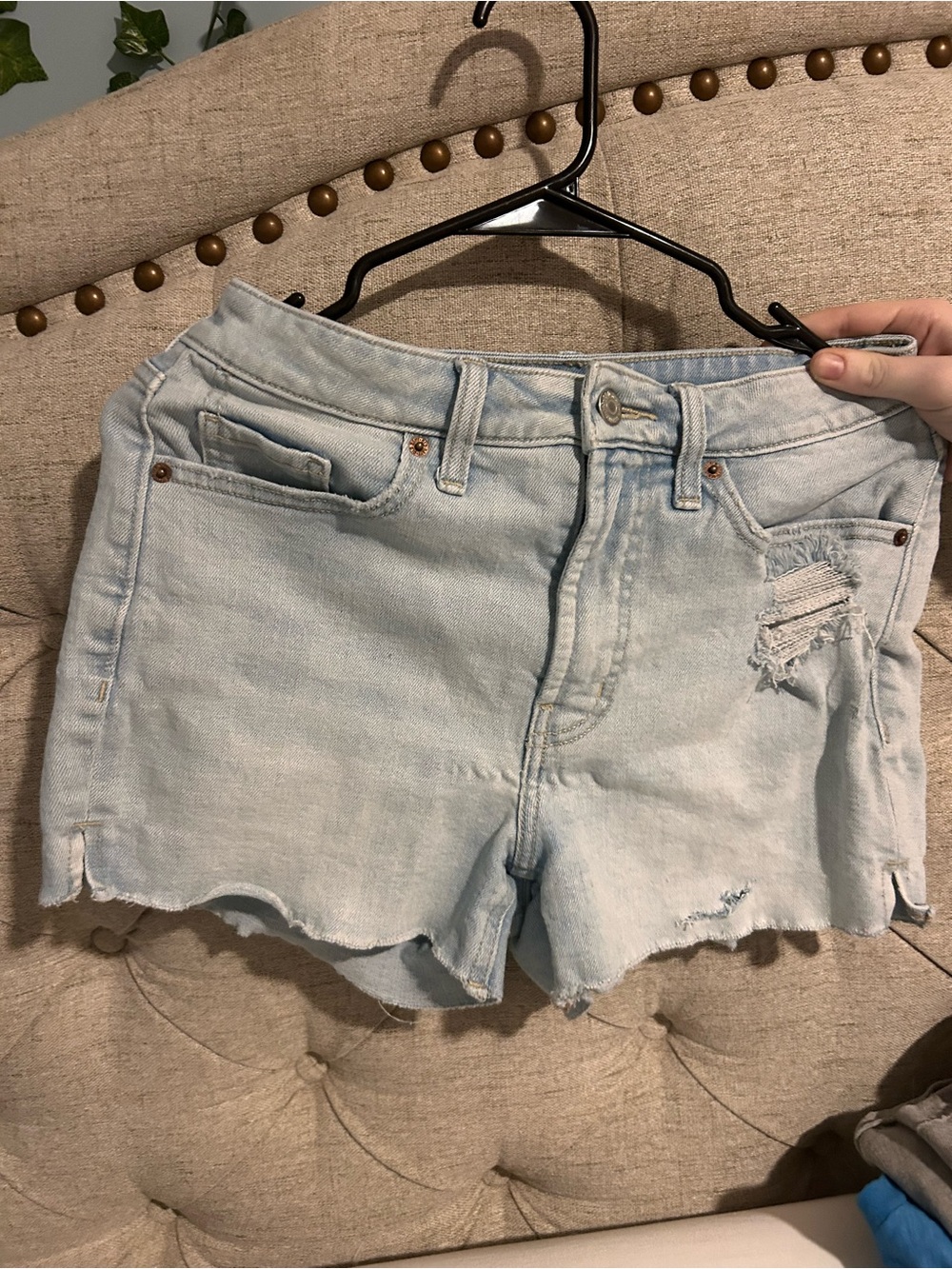 Old Navy Light Blue Distressed Denim Shorts
